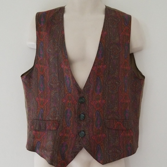 Vintage Touch Paisley Mens Dress Vest Size Medium - Picture 8 of 8